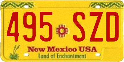 NM license plate 495SZD