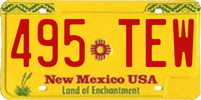 NM license plate 495TEW