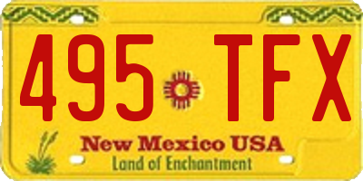 NM license plate 495TFX
