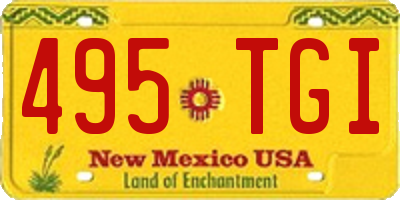 NM license plate 495TGI