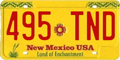 NM license plate 495TND