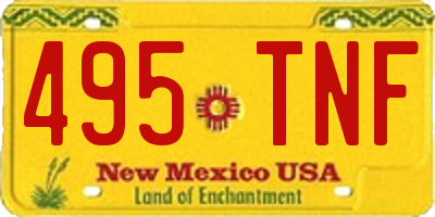 NM license plate 495TNF
