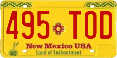 NM license plate 495TOD