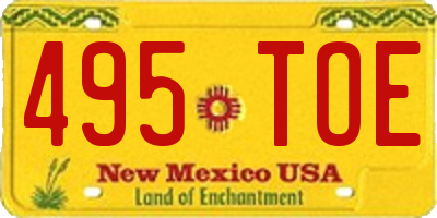 NM license plate 495TOE