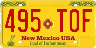 NM license plate 495TOF