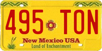 NM license plate 495TON