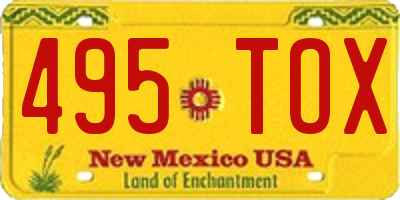 NM license plate 495TOX