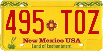 NM license plate 495TOZ