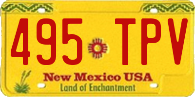 NM license plate 495TPV