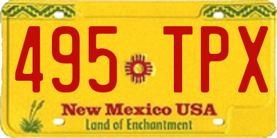 NM license plate 495TPX