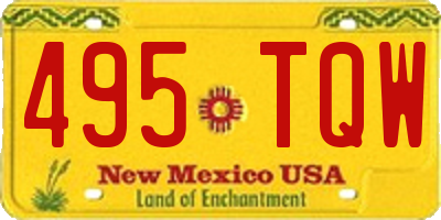 NM license plate 495TQW