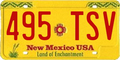 NM license plate 495TSV