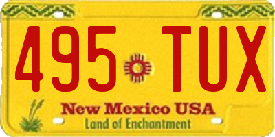 NM license plate 495TUX