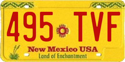 NM license plate 495TVF