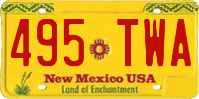 NM license plate 495TWA