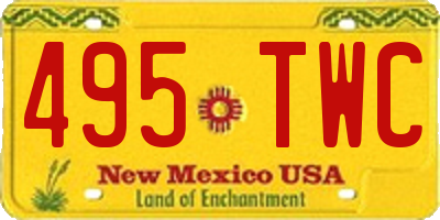 NM license plate 495TWC