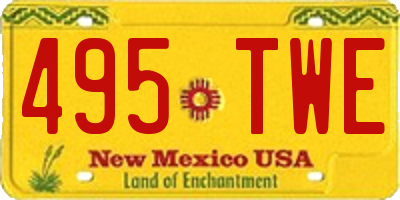 NM license plate 495TWE