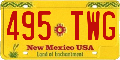 NM license plate 495TWG