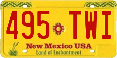 NM license plate 495TWI