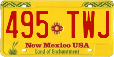 NM license plate 495TWJ