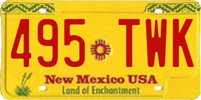 NM license plate 495TWK