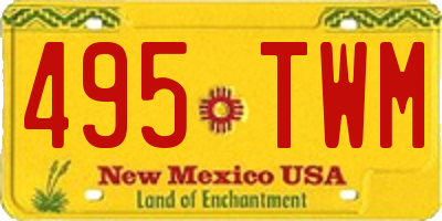 NM license plate 495TWM