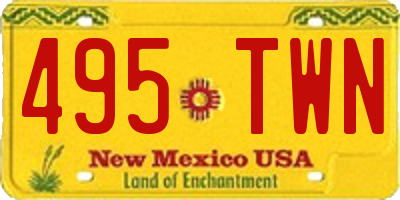 NM license plate 495TWN
