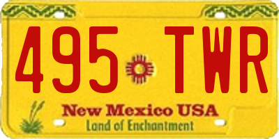 NM license plate 495TWR