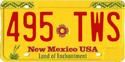 NM license plate 495TWS