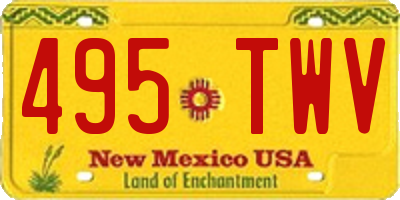 NM license plate 495TWV