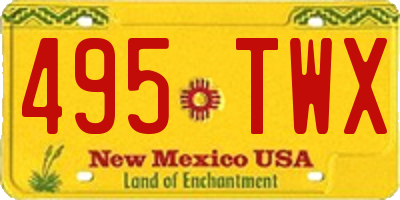 NM license plate 495TWX