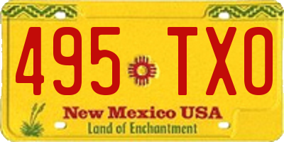 NM license plate 495TXO