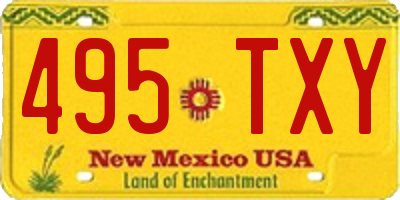 NM license plate 495TXY