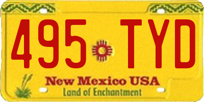 NM license plate 495TYD