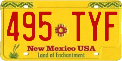 NM license plate 495TYF