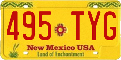 NM license plate 495TYG