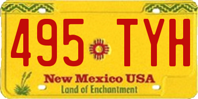 NM license plate 495TYH