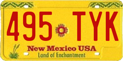 NM license plate 495TYK