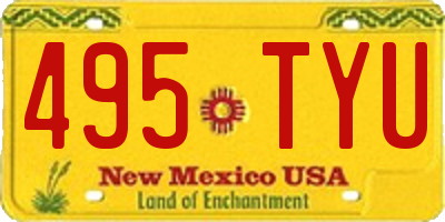 NM license plate 495TYU