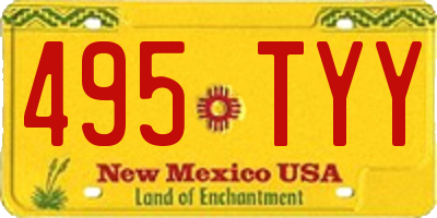 NM license plate 495TYY