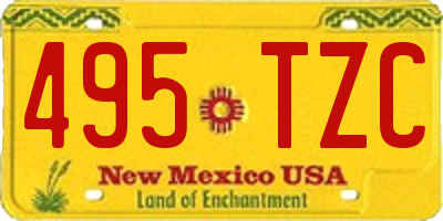 NM license plate 495TZC