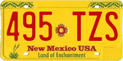 NM license plate 495TZS