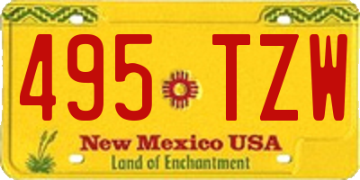 NM license plate 495TZW