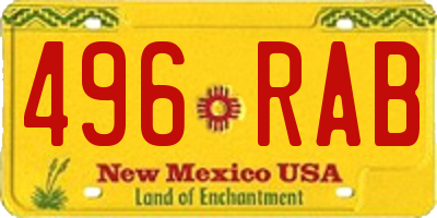 NM license plate 496RAB