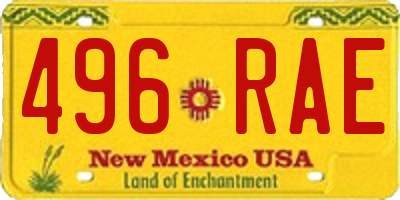 NM license plate 496RAE