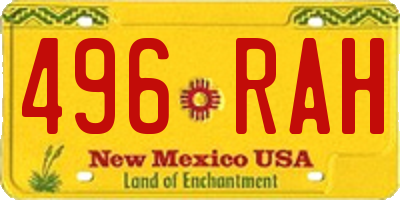 NM license plate 496RAH