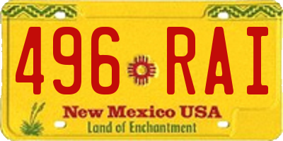 NM license plate 496RAI