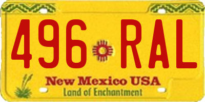 NM license plate 496RAL