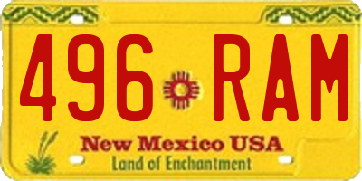 NM license plate 496RAM
