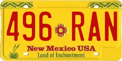 NM license plate 496RAN